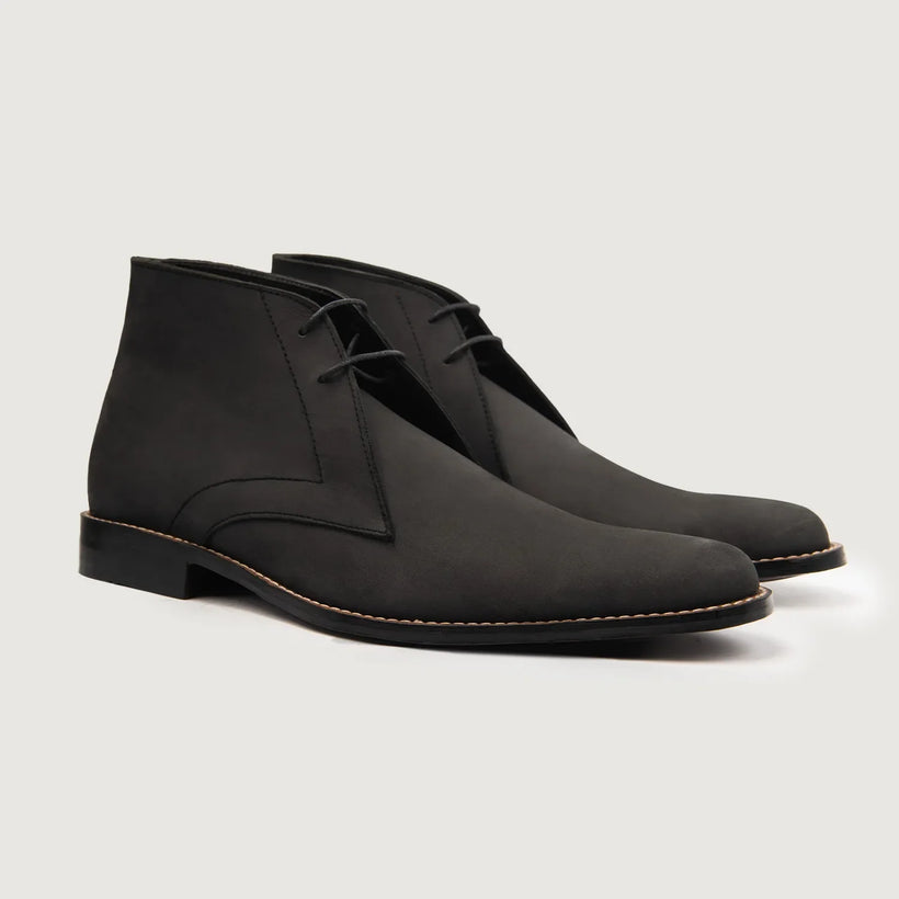Corry Chukka Schwarz Nubuck Lederstiefel für Herren