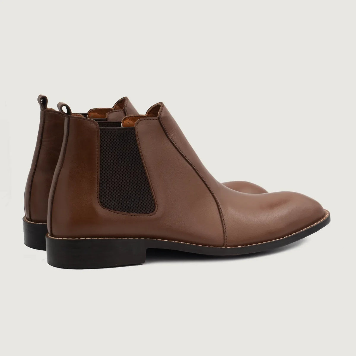 Clarkson Chelsea Braun Lederstiefel für Herren For Men - Verstärkte Fersenkappe & präzise Doppelnaht