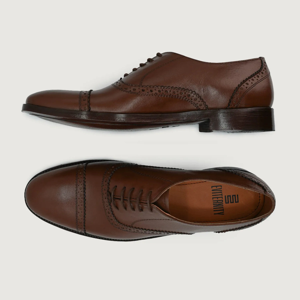 Grauson Brogues Oxford Braun Lederschuhe für Herren For Men - Verstärkte Fersenkappe & präzise Doppelnaht