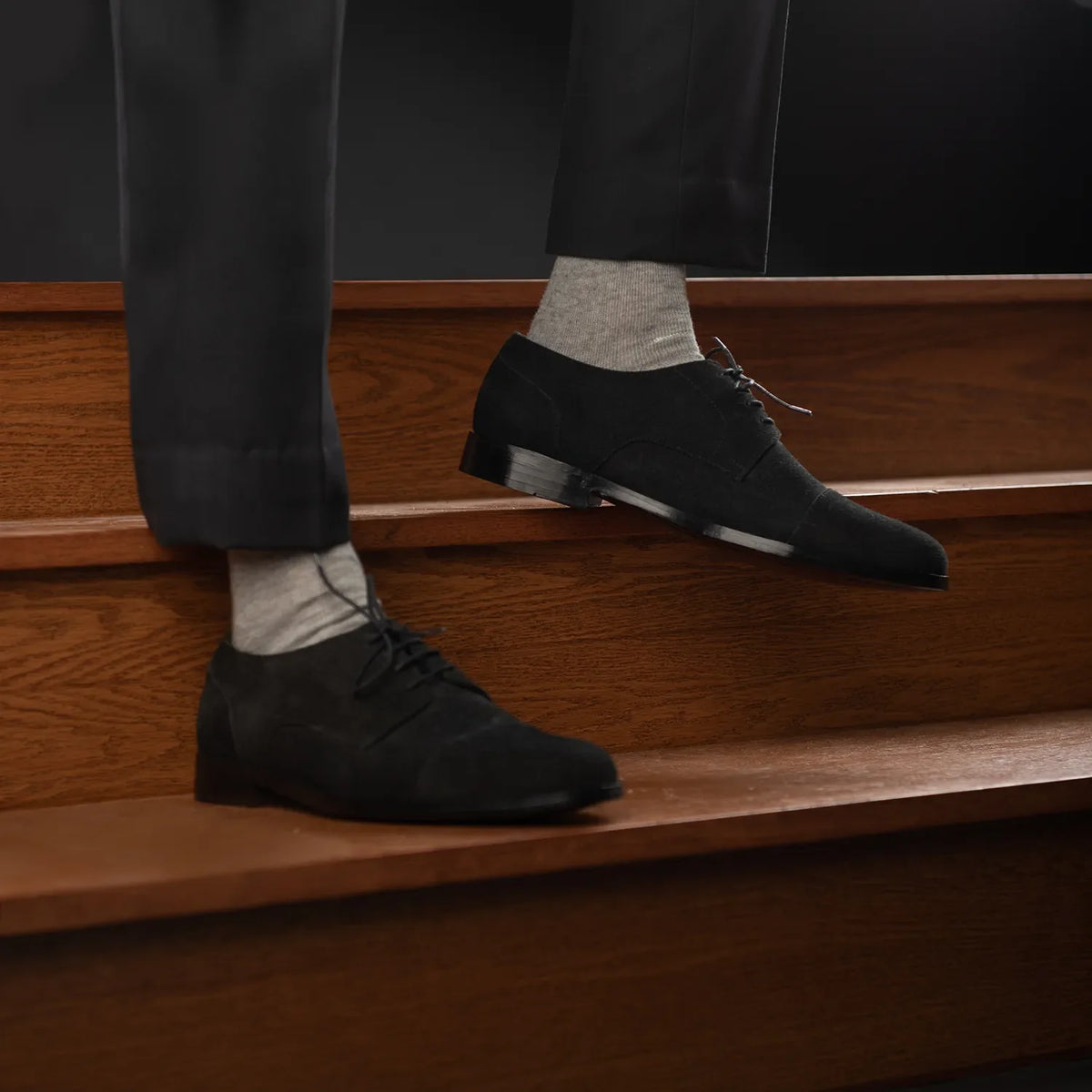 Orlaven Attorney Derby Schwarz Suede Lederschuhe für Herren footwear image 9