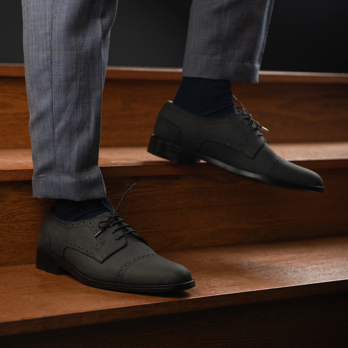 Orlaven Dirk Brogues Derby Schwarz Nubuck Lederschuhe für Herren footwear image 9