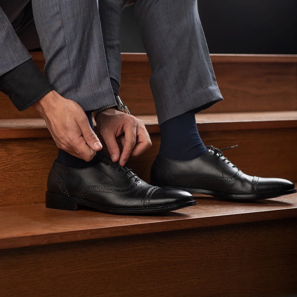 Orlaven Grauson Brogues Oxford Schwarz Lederschuhe für Herren footwear image 9