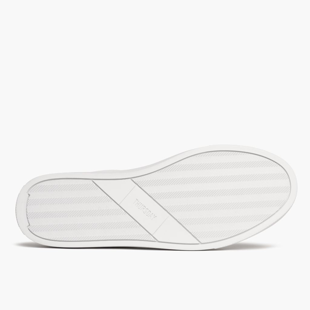 High-Traction Rubber Outsole & Lug Tread Pattern on Court Weiß Leder-Sneaker für Herren