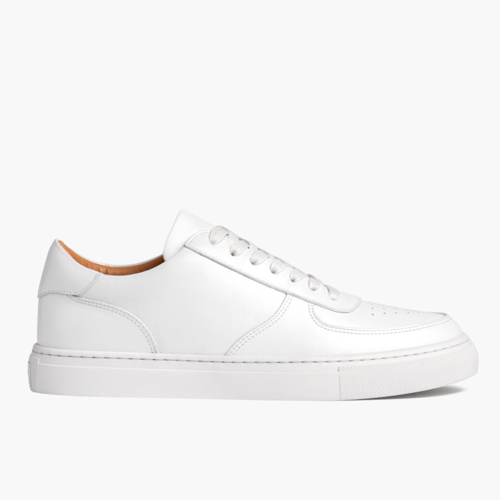 White Full-Grain leather Sneakers - Rahmengenähte Goodyear-Welt-Konstruktion & vordere Zehenkappe