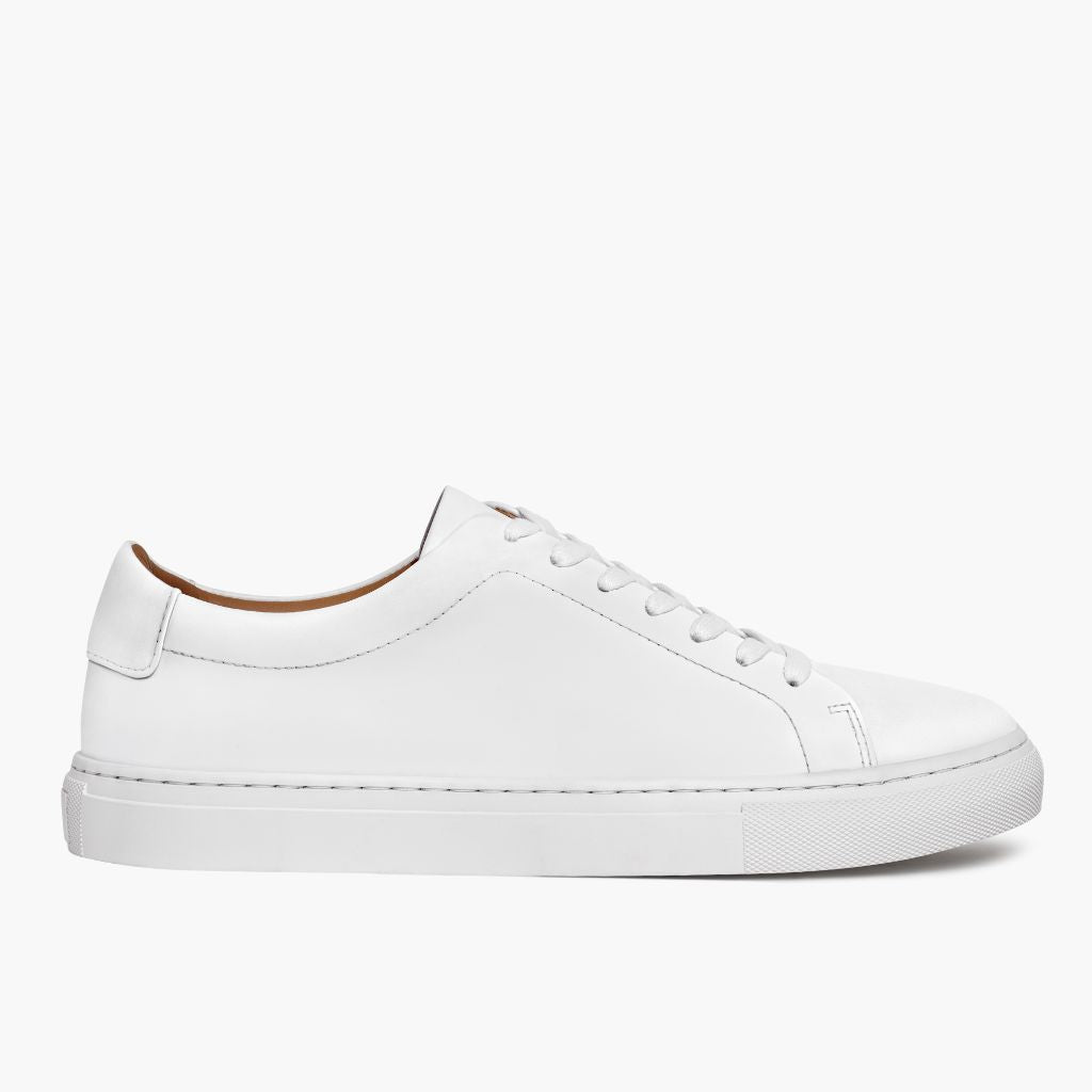 White Full-Grain leather Sneakers - Rahmengenähte Goodyear-Welt-Konstruktion & vordere Zehenkappe