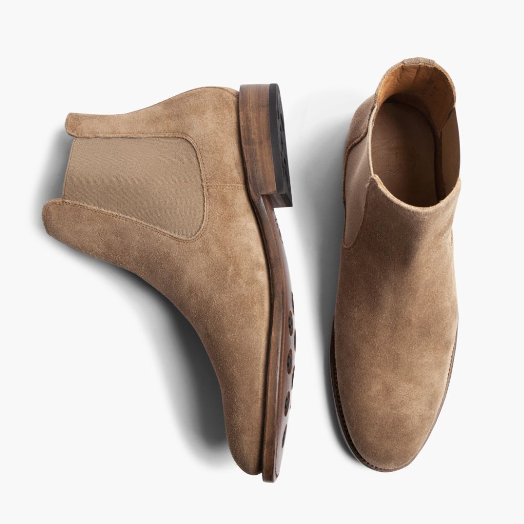 Cavalier Sandstein Lederstiefel für Herren - Verstärkte Fersenkappe & präzise Doppelnaht