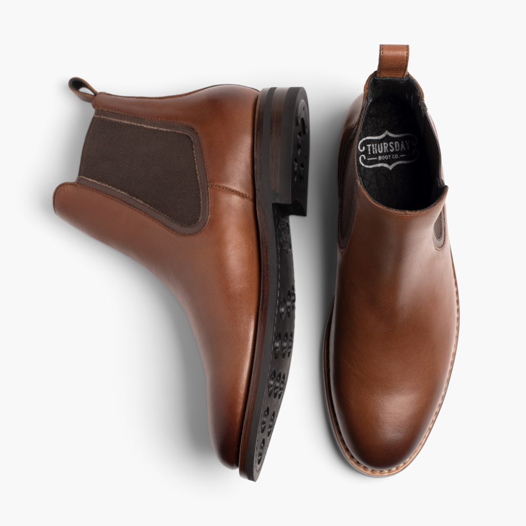 Duke Brandy-Braun Lederstiefel für Herren - Verstärkte Fersenkappe & präzise Doppelnaht