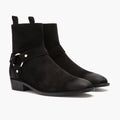 Harness Schwarz Suede Lederstiefel für Herren
