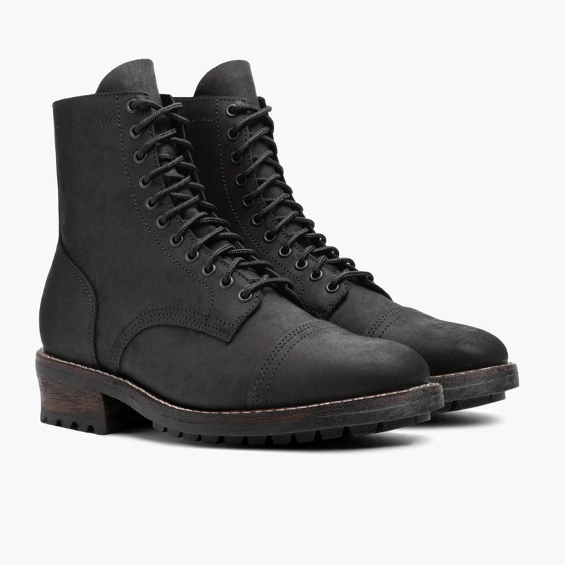 Logger Mattschwarz Lederstiefel für Herren
