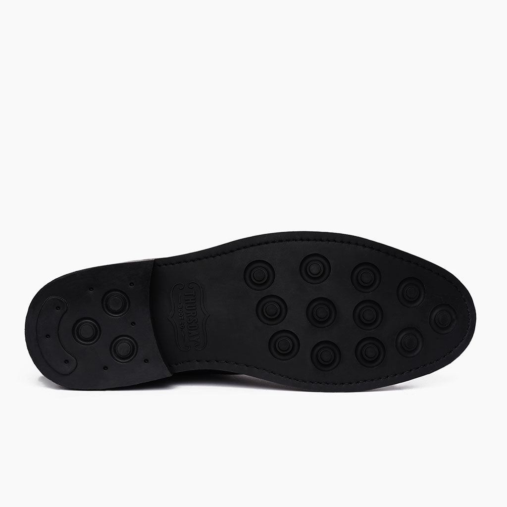 High-Traction Rubber Outsole & Lug Tread Pattern on President Mattschwarz Lederstiefel für Herren For Men