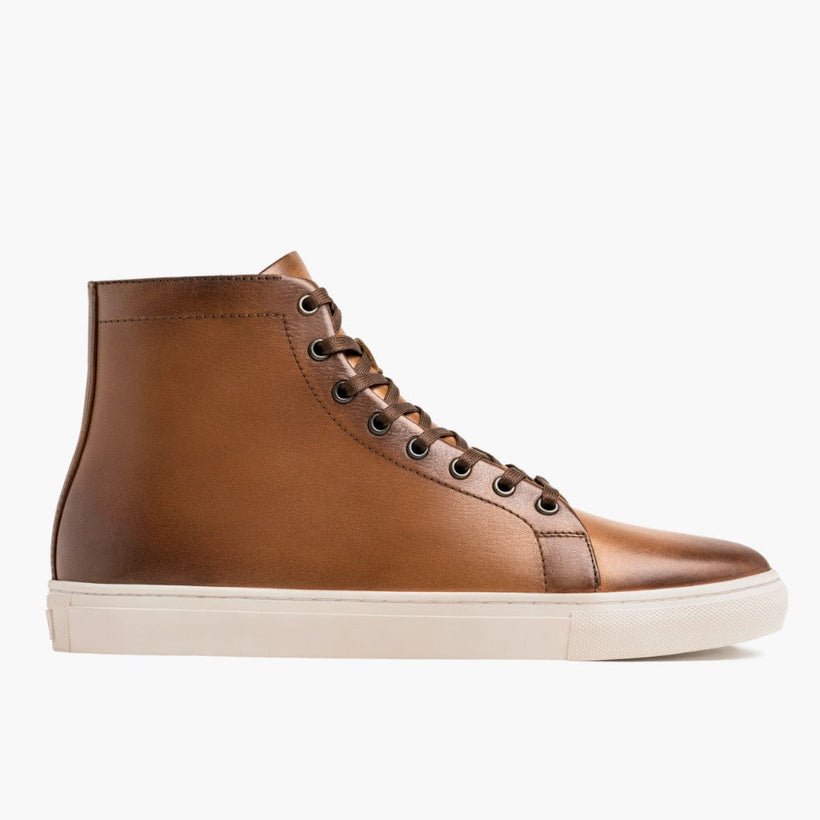 Premier High Top Toffee-Braun Leder-Sneaker für Herren