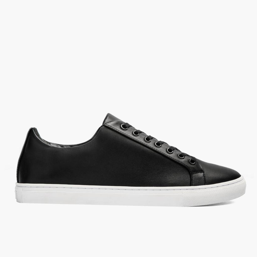 Premier Low Top Schwarz Leder-Sneaker für Herren
