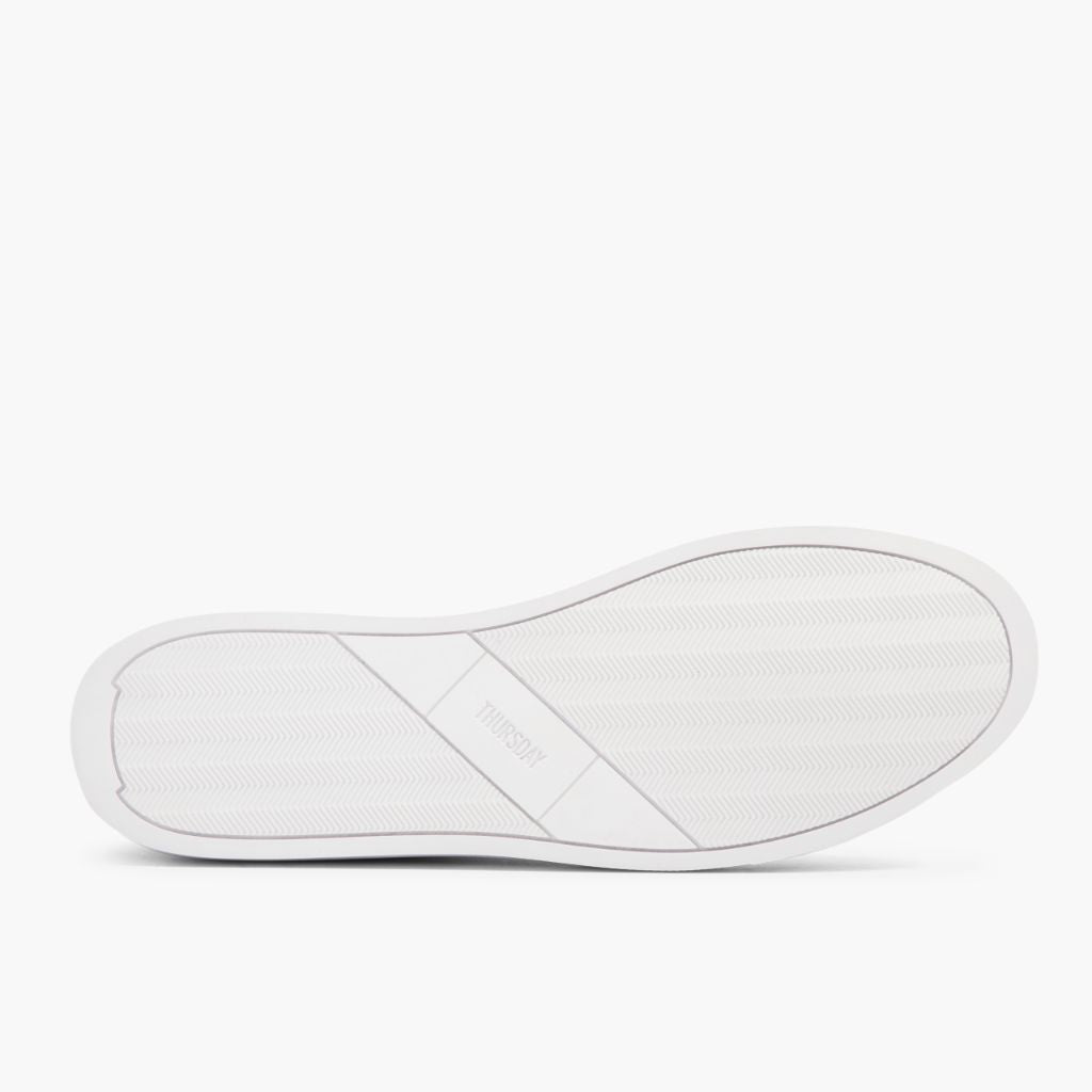 High-Traction Rubber Outsole & Lug Tread Pattern on Premier Low Top Weiß Leder-Sneaker für Herren For Men