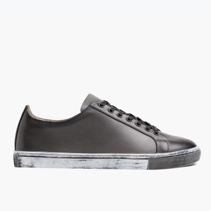 Premier Low Top Distressed Grau Leder-Sneaker für Herren