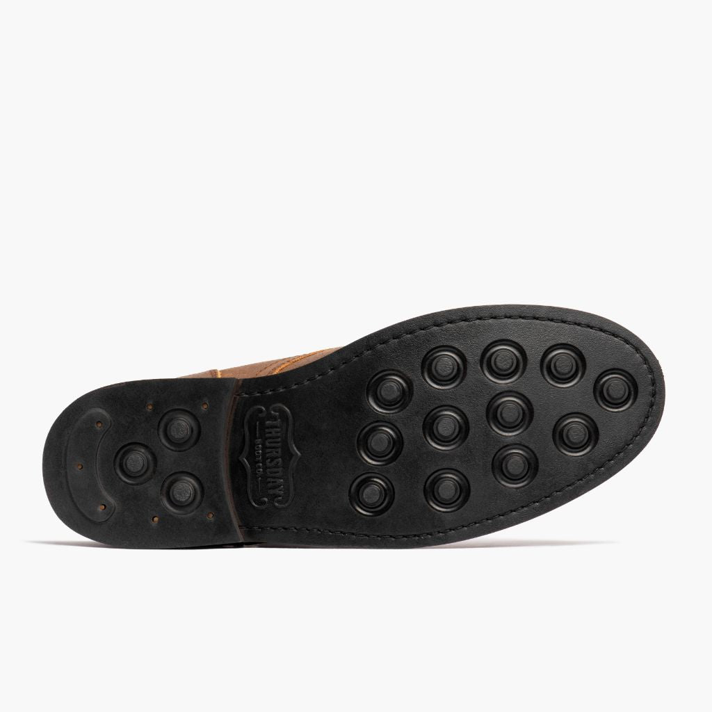High-Traction Rubber Outsole & Lug Tread Pattern on President Safari-Beige Lederstiefel für Herren For Men
