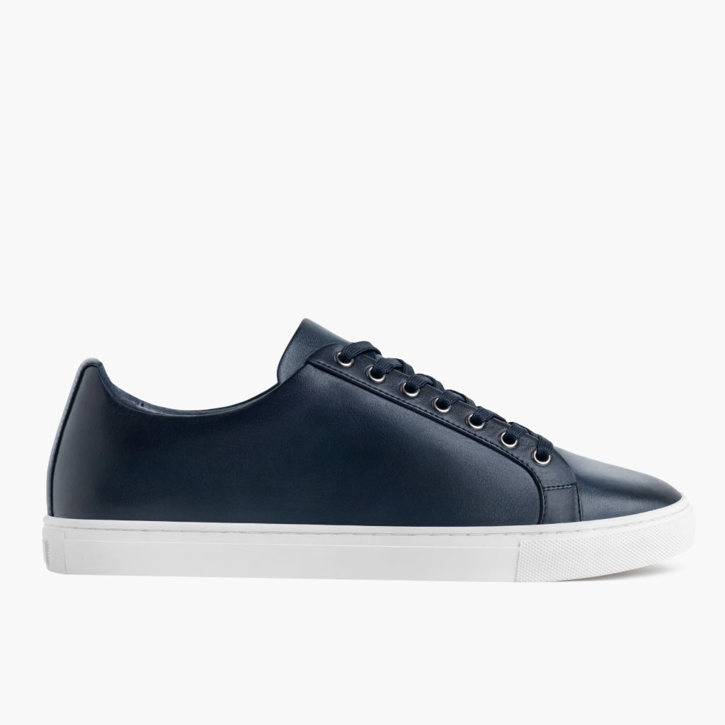 Blue Full-Grain leather Sneakers - Rahmengenähte Goodyear-Welt-Konstruktion & vordere Zehenkappe