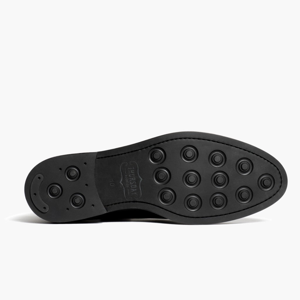 High-Traction Rubber Outsole & Lug Tread Pattern on Cadet Schwarz Lederstiefel für Herren
