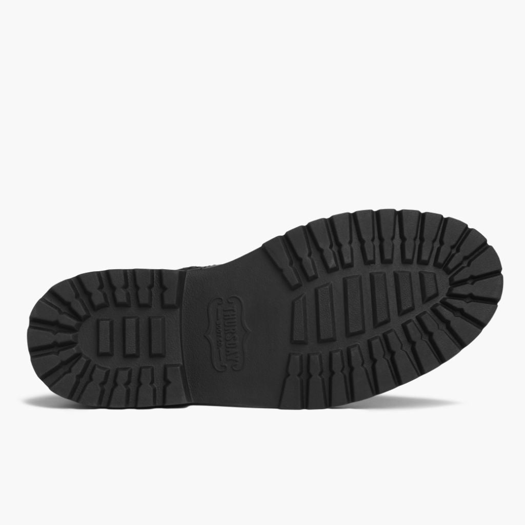 High-Traction Rubber Outsole & Lug Tread Pattern on Stomper Schwarz (No Zipper) Lederstiefel für Herren For Men