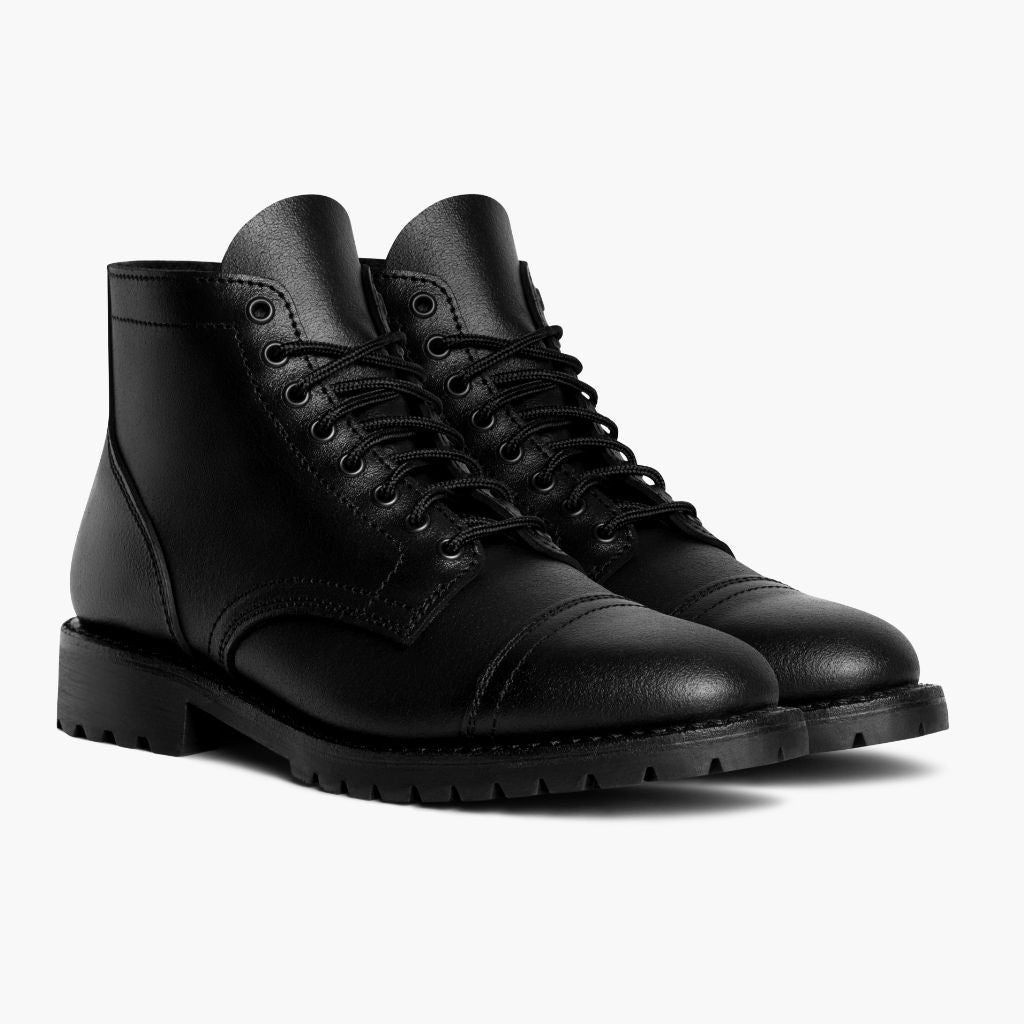 Vanguard Schwarz Waxed Roughout Lederstiefel für Herren For Men in schwarzem Rindleder - Seitenansicht | Online Kaufen