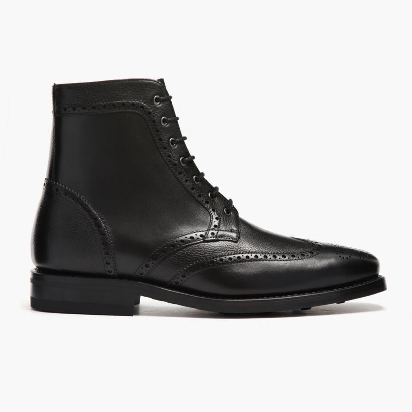 Wingtip Schwarz Leather Boots für Herren