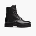 Combat Schwarz Lederstiefel für Damen