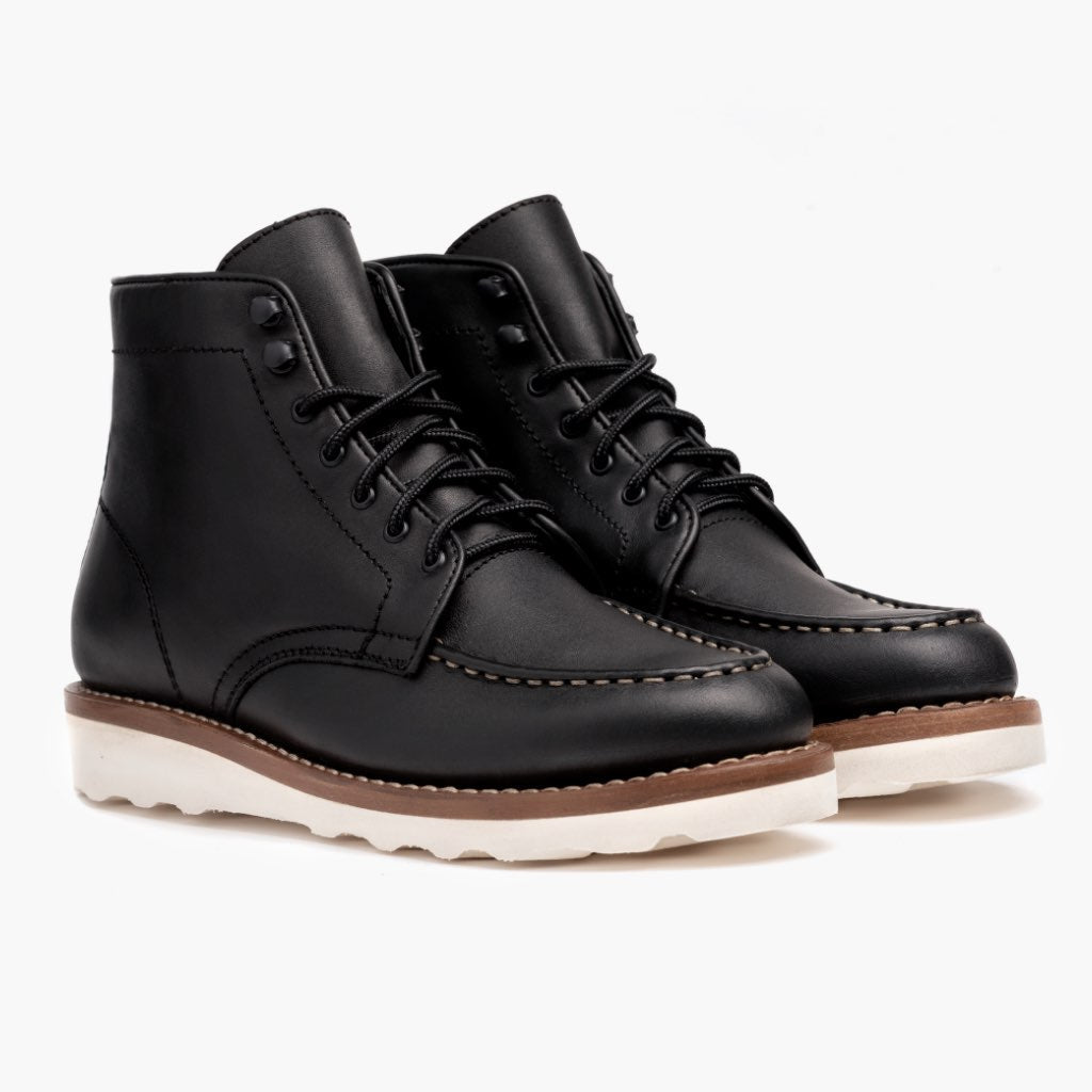 Black Full-Grain leather Boots - Rahmengenähte Goodyear-Welt-Konstruktion & vordere Zehenkappe
