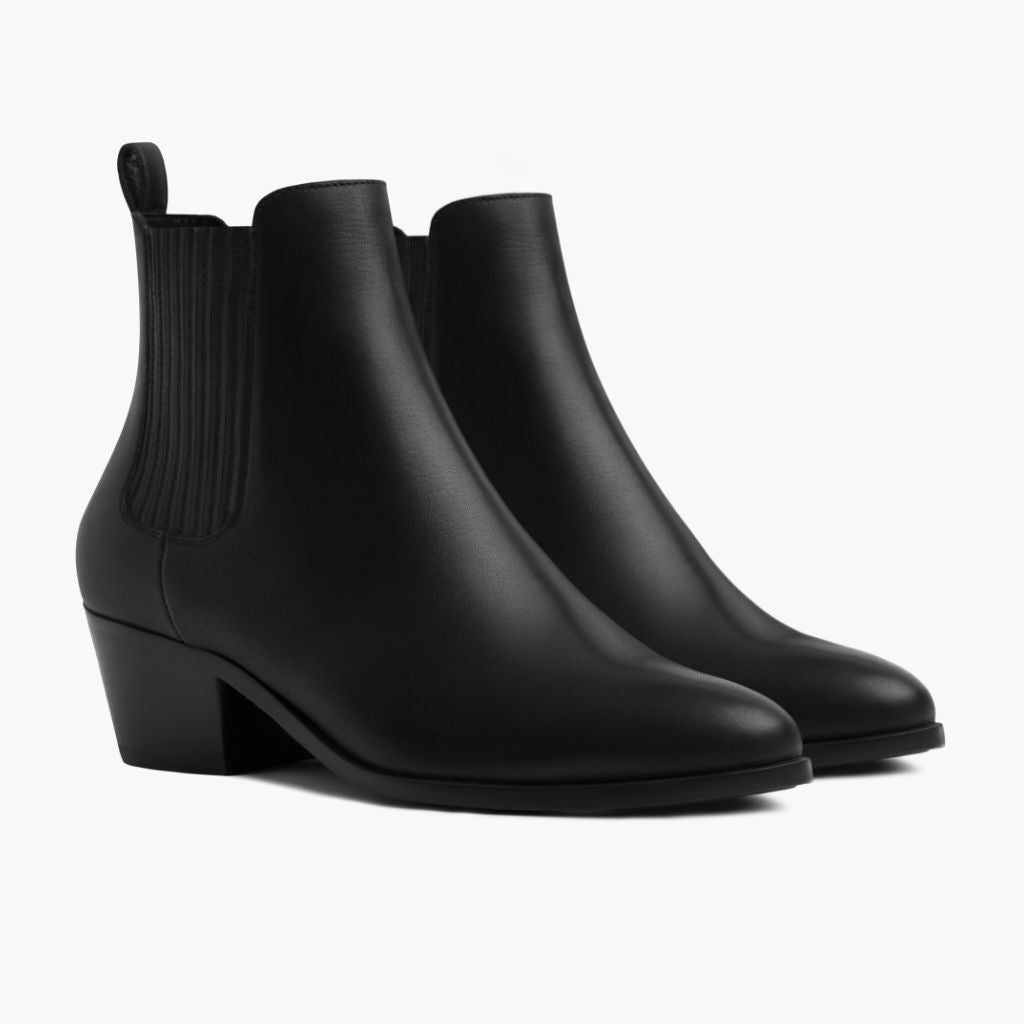 Black Full-Grain leather Boots - Rahmengenähte Goodyear-Welt-Konstruktion & vordere Zehenkappe