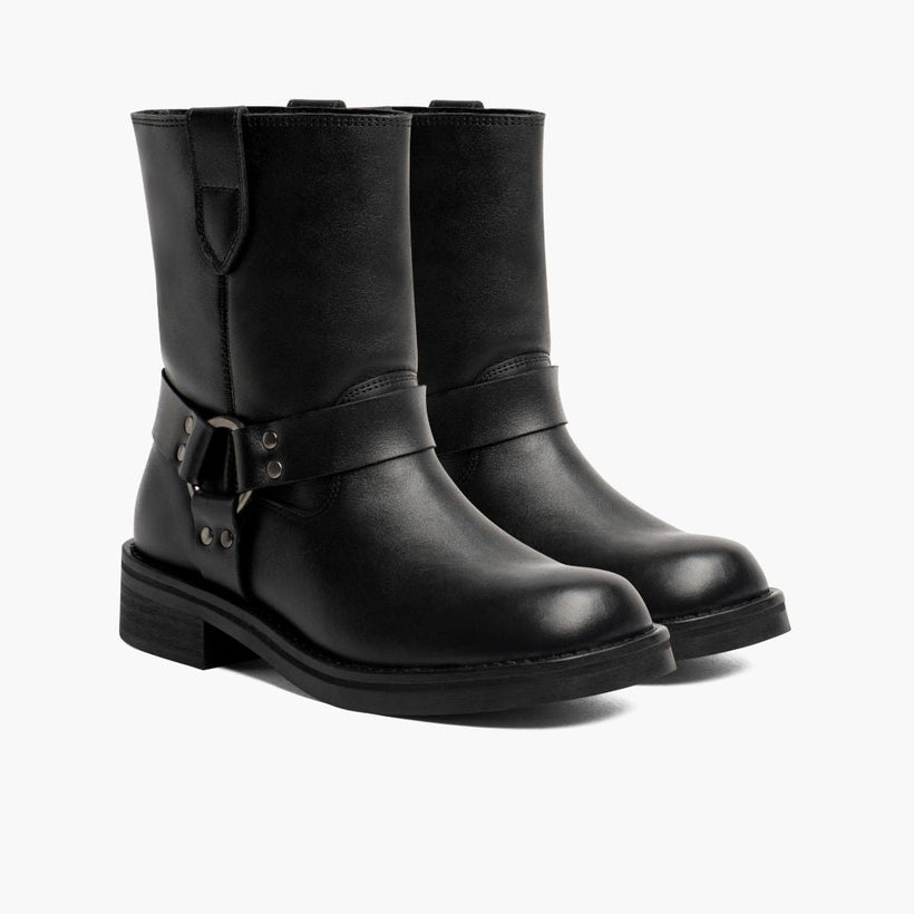 Outlaw Schwarz Leather Boots für Damen