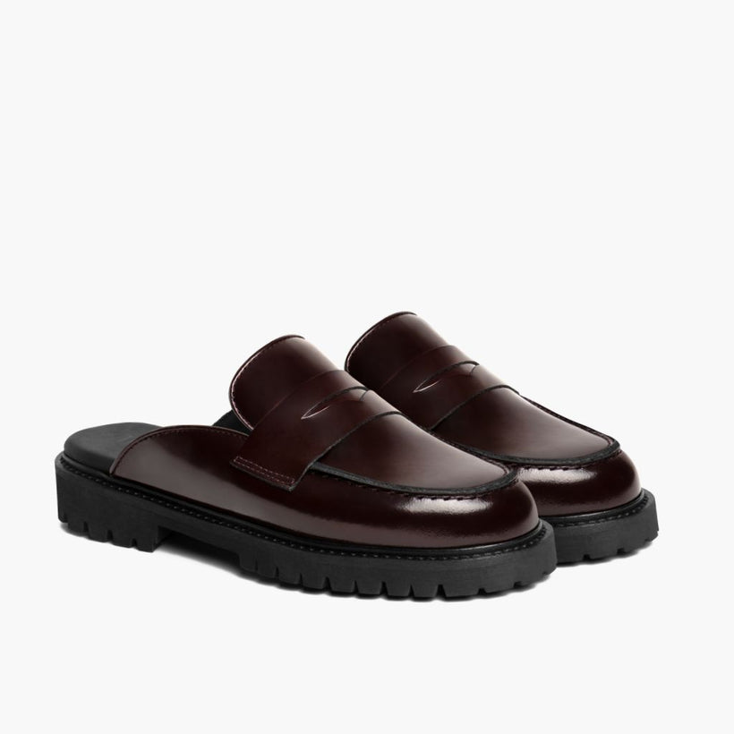 Penny Mule Bordeauxrot Leather Boots für Damen