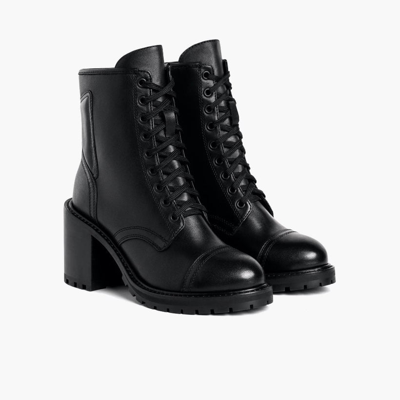 Rebel Schwarz Leather Boots für Damen