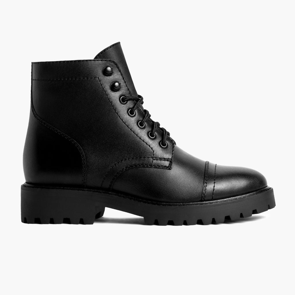 Captain Schwarz (StormKing® Edition) Lederstiefel für Damen in schwarzem Rindleder - Seitenansicht | Online Kaufen