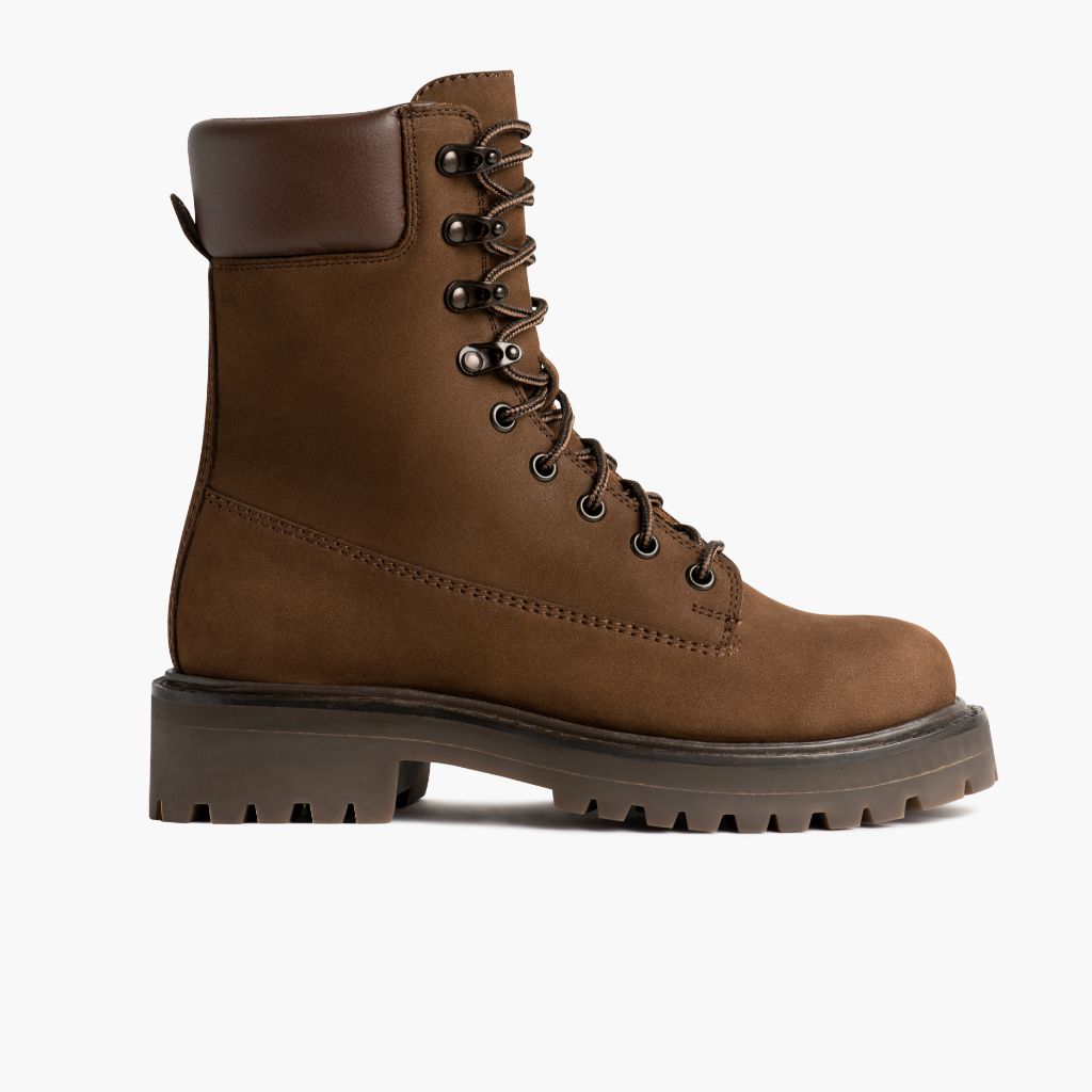 Explorer Hellbraun Matte Lederstiefel für Damen in Tan Full-Grain Leather - Seitenansicht | Online Kaufen