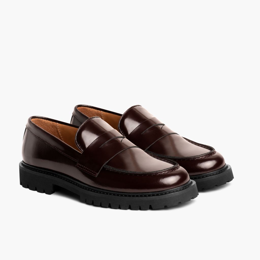 Penny Burgunderrot Lederstiefel für Damen in Burgundy Full-Grain Leather - Seitenansicht | Online Kaufen