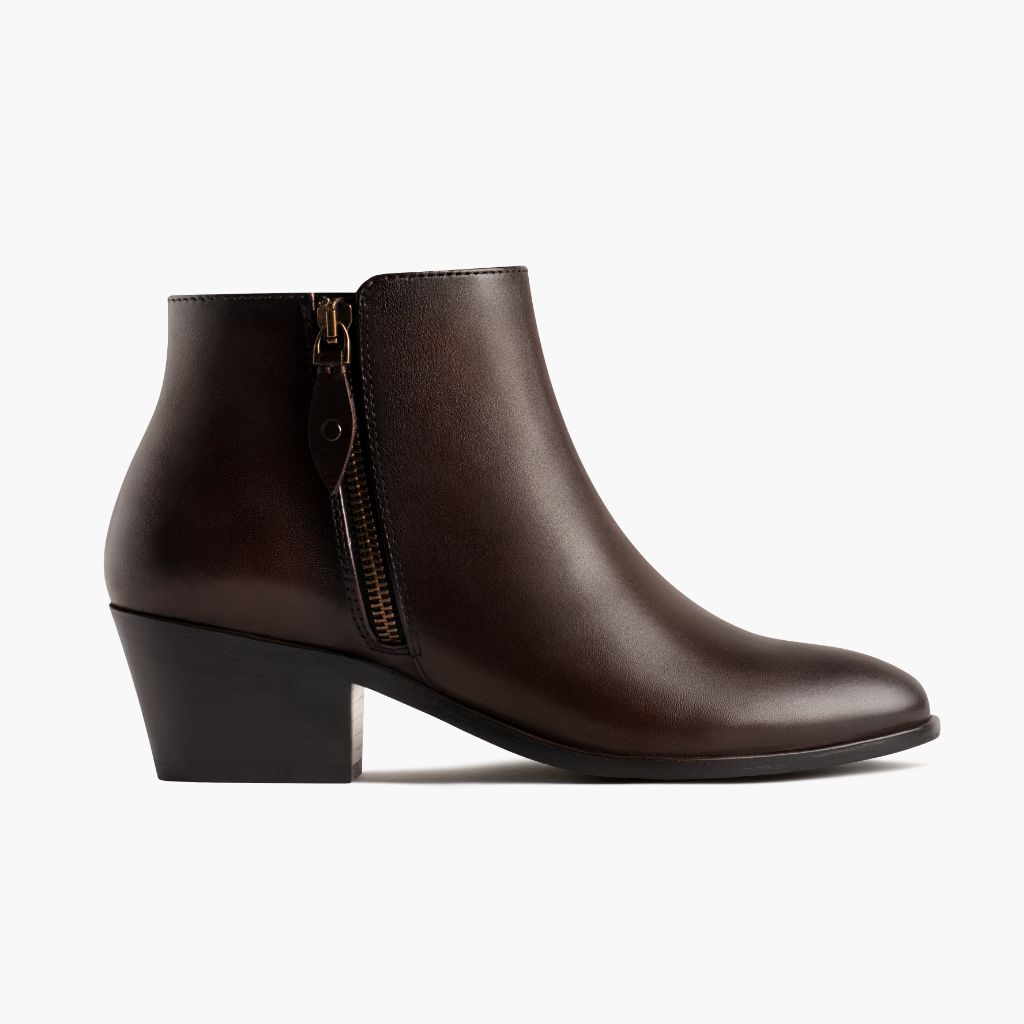 Downtown Alt-Englisch Braun Lederstiefel für Damen - Verstärkte Fersenkappe & präzise Doppelnaht