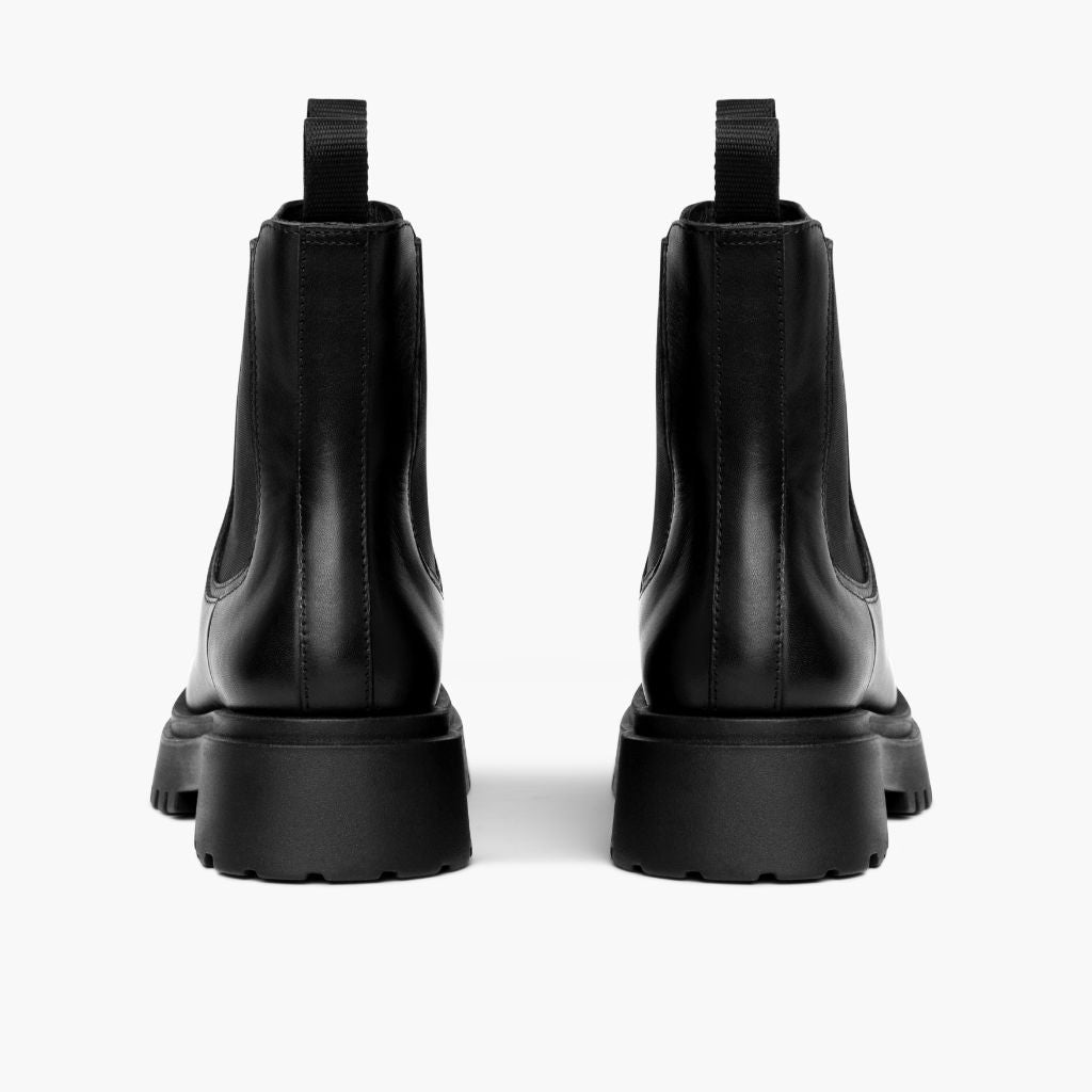 Legend Platform Schwarz Lederstiefel für Damen - Verstärkte Fersenkappe & präzise Doppelnaht
