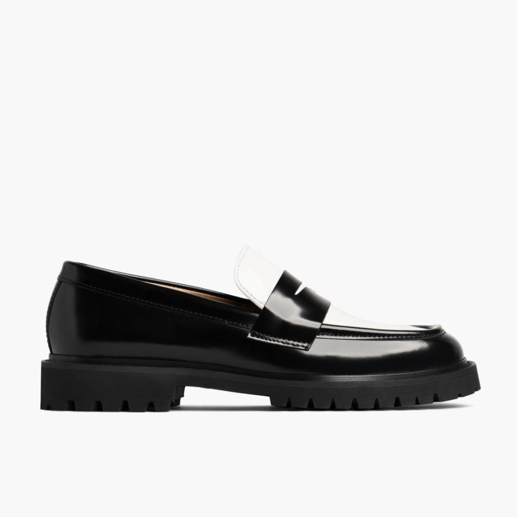 Black Full-Grain leather Loafers - Rahmengenähte Goodyear-Welt-Konstruktion & vordere Zehenkappe