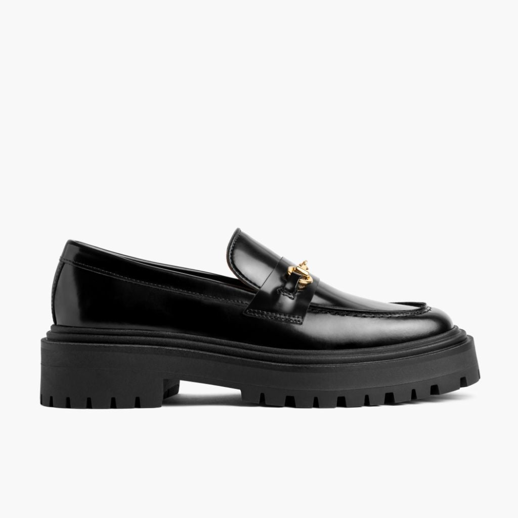 Black Full-Grain leather Loafers - Rahmengenähte Goodyear-Welt-Konstruktion & vordere Zehenkappe