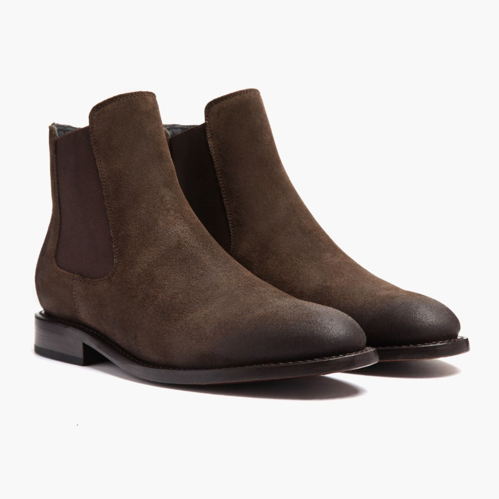 Cavalier Dunkelbraun Lederstiefel für Herren in Dark Brown Full-Grain Leather - Seitenansicht | Online Kaufen