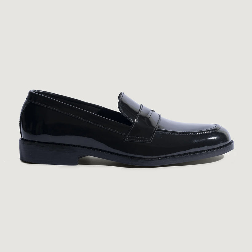 Baxton Schwarz Patent Leather Loafers für Herren