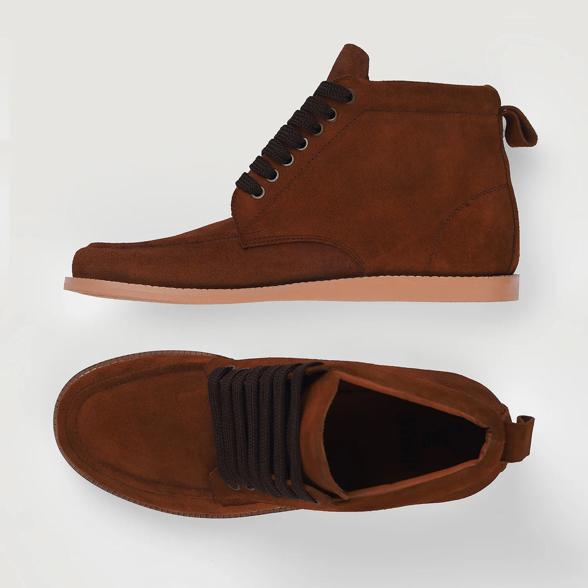 Bearman Moc Toe Braun Wildlederstiefel für Herren - Verstärkte Fersenkappe & präzise Doppelnaht