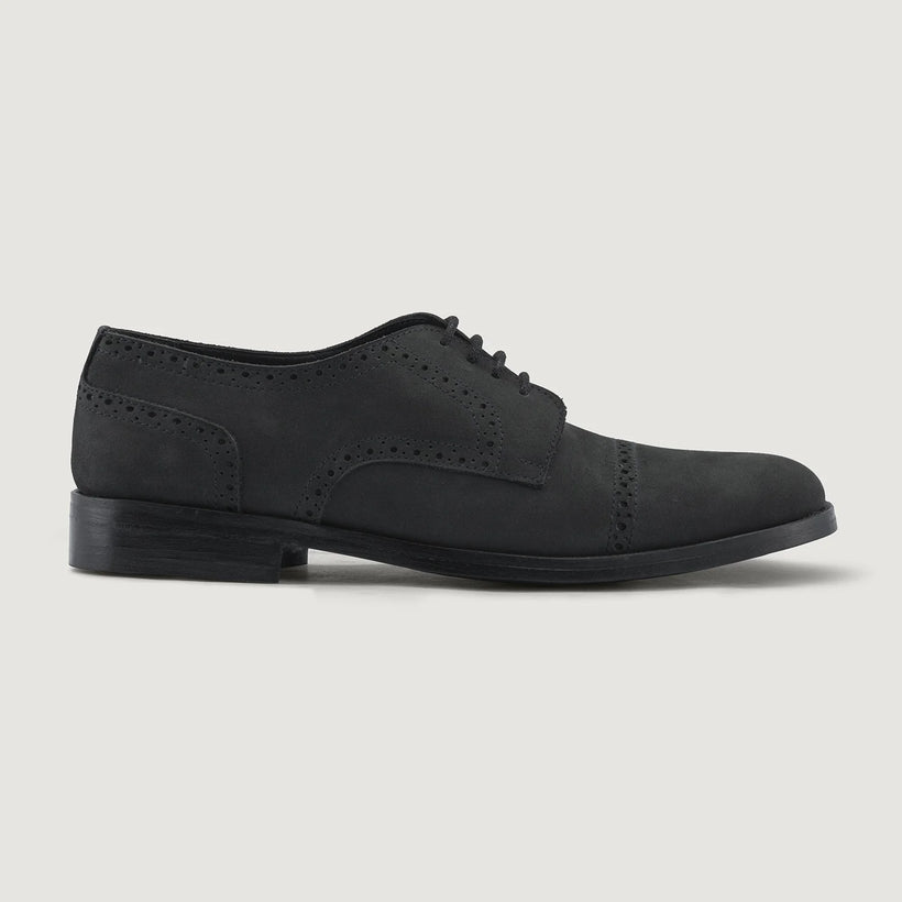 Dirk Brogues Derby Matte Schwarz Nubuck Leather Shoes - StudGuard für Herren