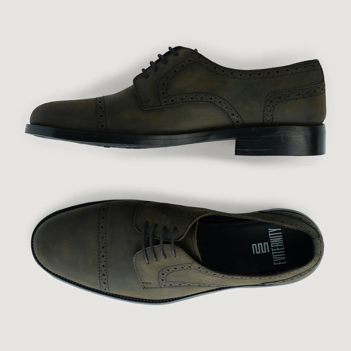 Dirk Brogues Derby Olive Oil Pullup Leather Shoes StudGuard For Men - Verstärkte Fersenkappe & präzise Doppelnaht
