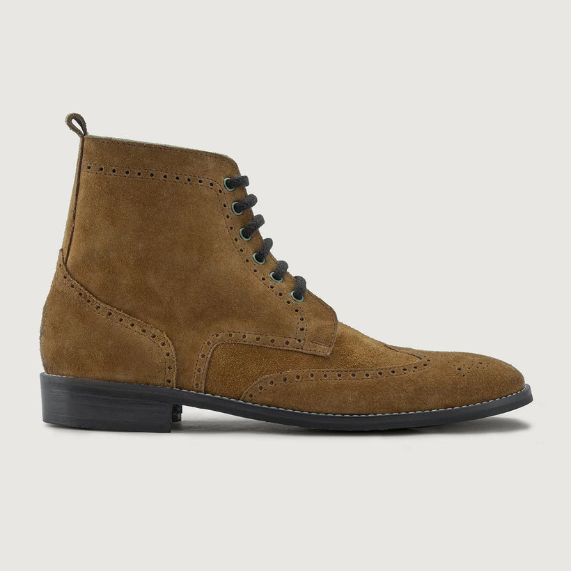 Duster Brogues Derby Braun Suede Lederstiefel - StudGuard für Herren