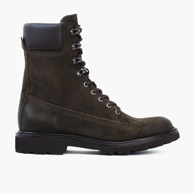 Explorer Dunkeloliv Suede Lederstiefel für Herren