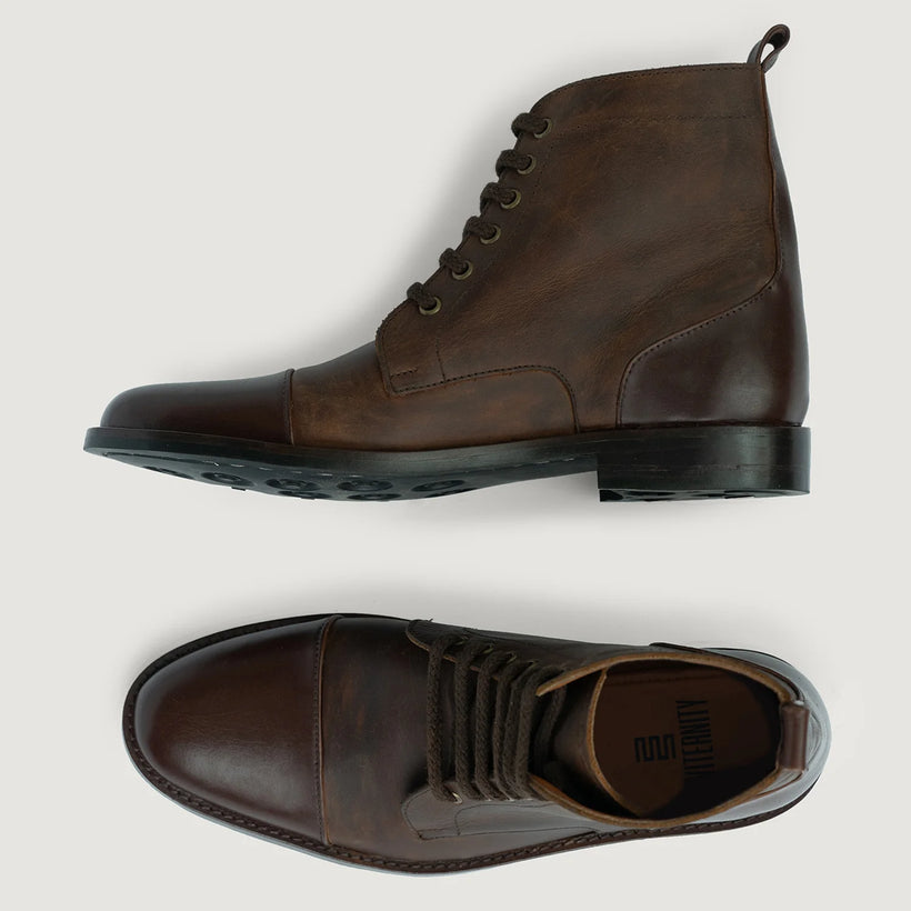 Knight Derby Hybrid Braun Lederstiefel - StudGuard für Herren