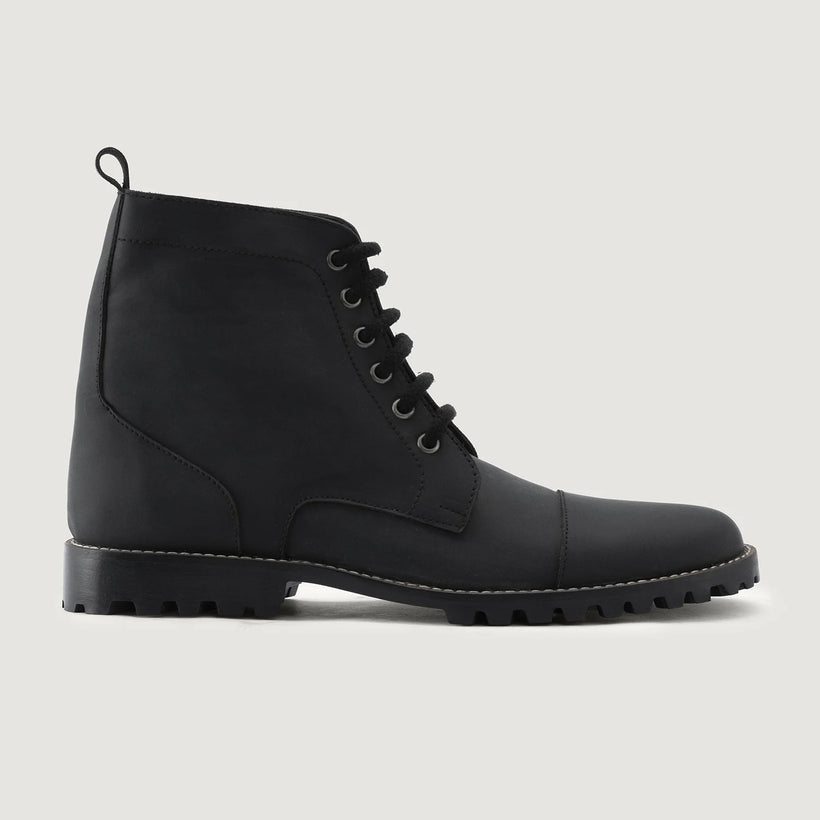 Knight Derby Matte Schwarz Pullup Lederstiefel - TerraGrip für Herren