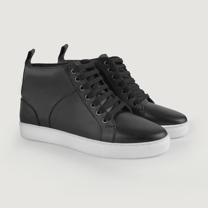 Marty High Top Schwarz Leder-Sneaker für Herren