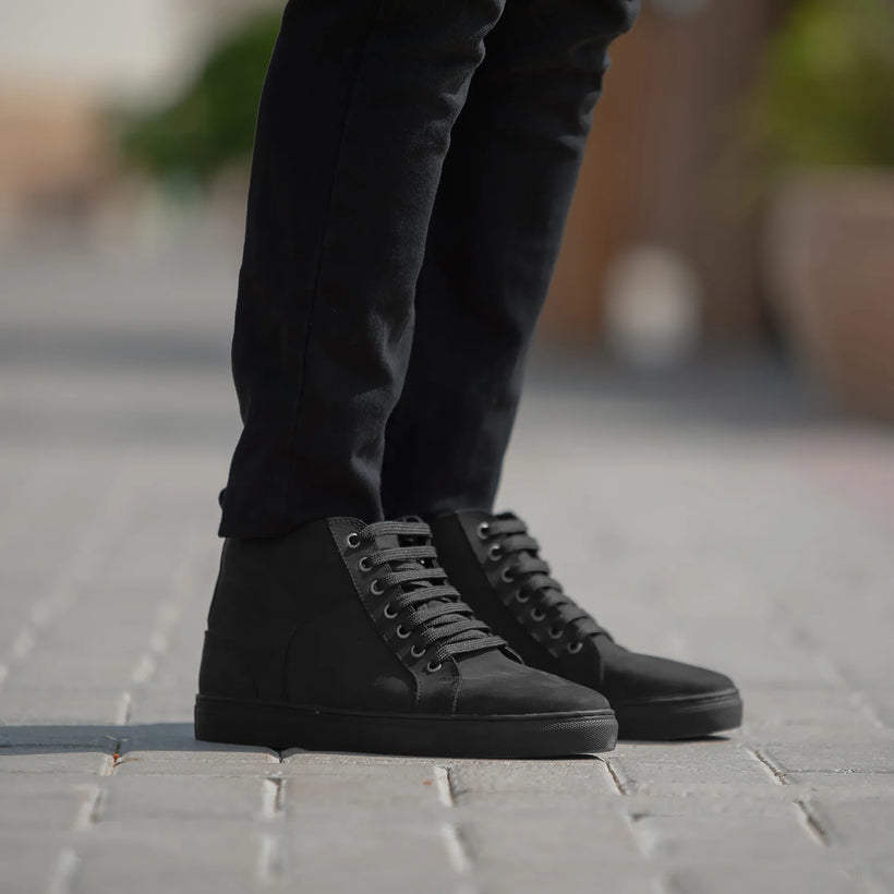 Marty High Top Schwarz Nubuck Sneaker für Herren