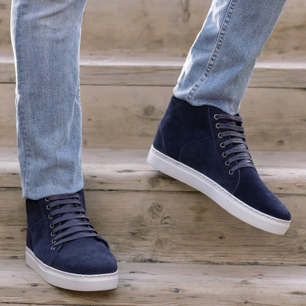 Orlaven Marty High Top Blau Suede Leder-Sneaker für Herren footwear image 9