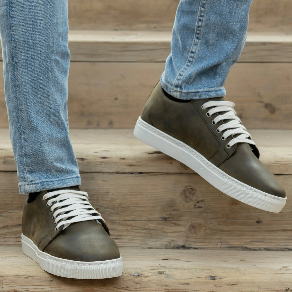 Orlaven Murphy Low Top Olive Pullup Leder-Sneaker für Herren footwear image 9